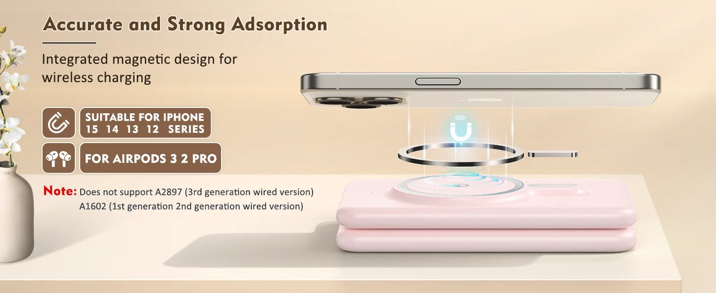 Original 3-in-1 Magnetic Wireless Travel Charging Station
