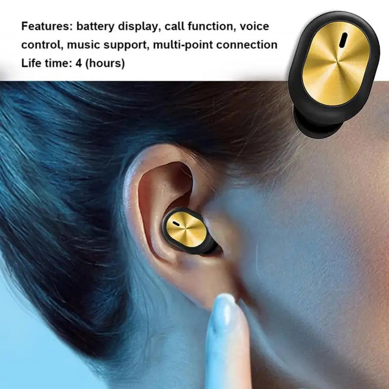 Single Wireless In-Ear Bluetooth Earbud – Waterproof Sport Headset for Calls & Music