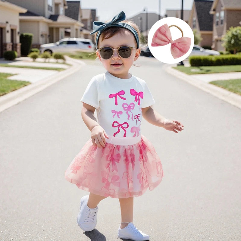 Girls Floral Print Ruffle Sleeve Top and Denim Skirt Set with Matching Headband - Summer 3PCS Outfit for Girls