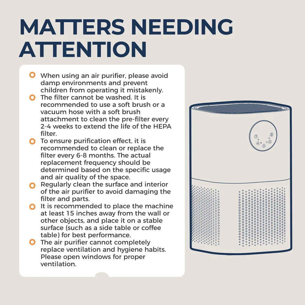 Air Purifier for Home – H13 True HEPA Filter, Quiet 25dB, Allergies & Pet Hair, Odor Control (White)