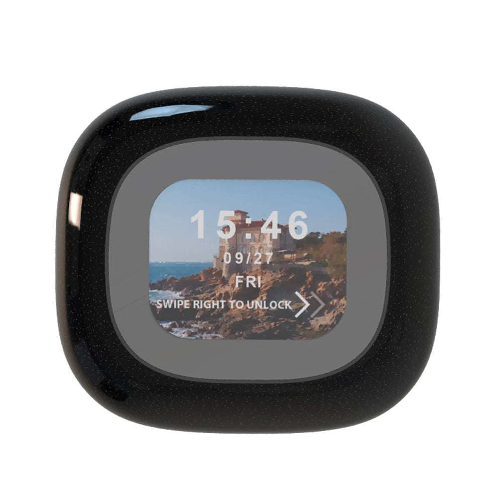 Bluetooth 5.3 Earhook Sport Headphones – Noise-Canceling Wireless Earphones with Touch Color Screen for Workouts & Running