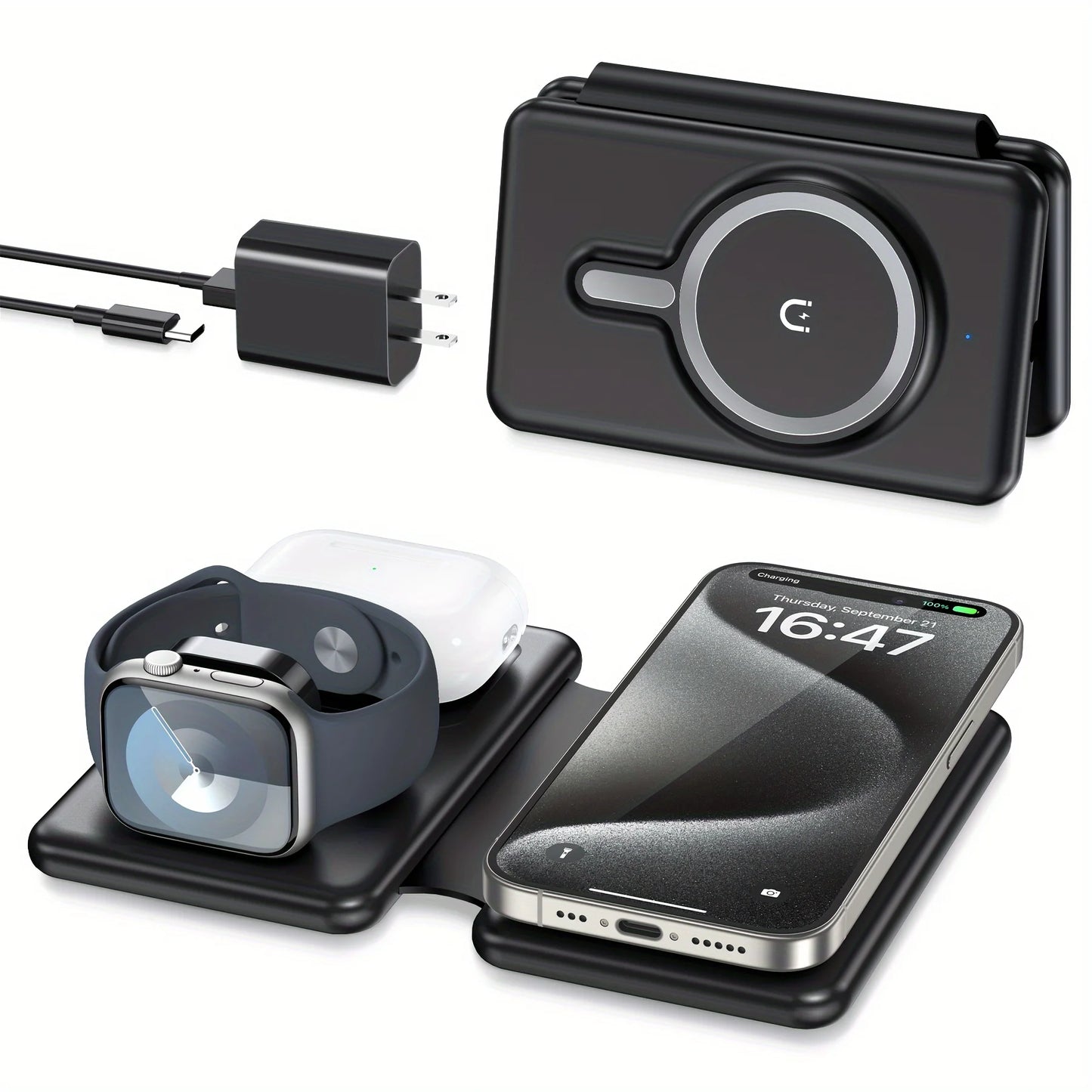 Original 3-in-1 Magnetic Wireless Travel Charging Station