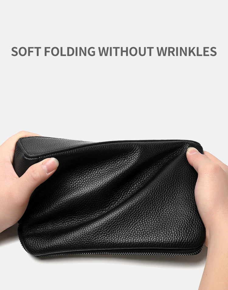 Men’s Fingerprint Lock Handbag – Secure Anti-Theft Wallet Bag