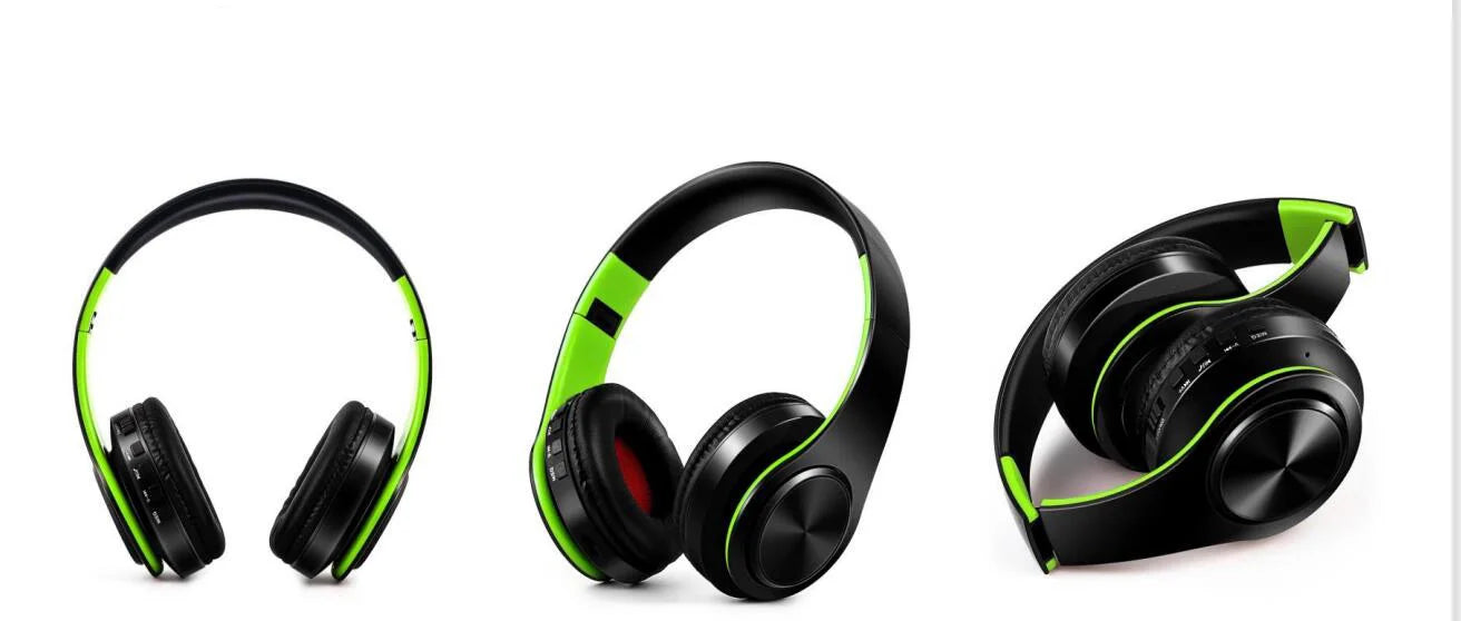 Bluetooth HiFi Stereo Headphones with FM Radio & SD Card Support – Wireless Headset with Mic for Phones & Tablets