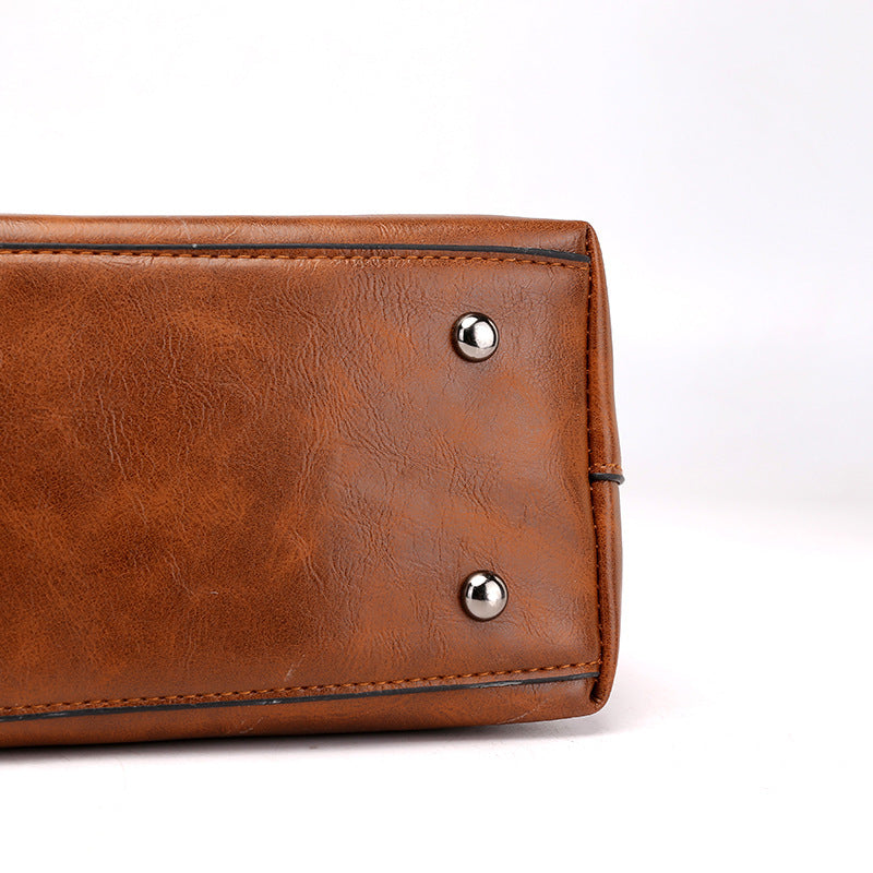 Women’s Large-Capacity Retro Tote Bag – Simple Everyday Crossbody Bag