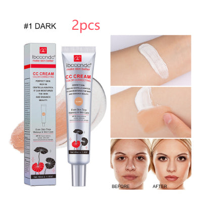 Moisturizing Correcting CC Cream – Waterproof, Anti-Sweat, Long-Lasting Makeup Base & Concealer for Smooth, Even Skin Tone