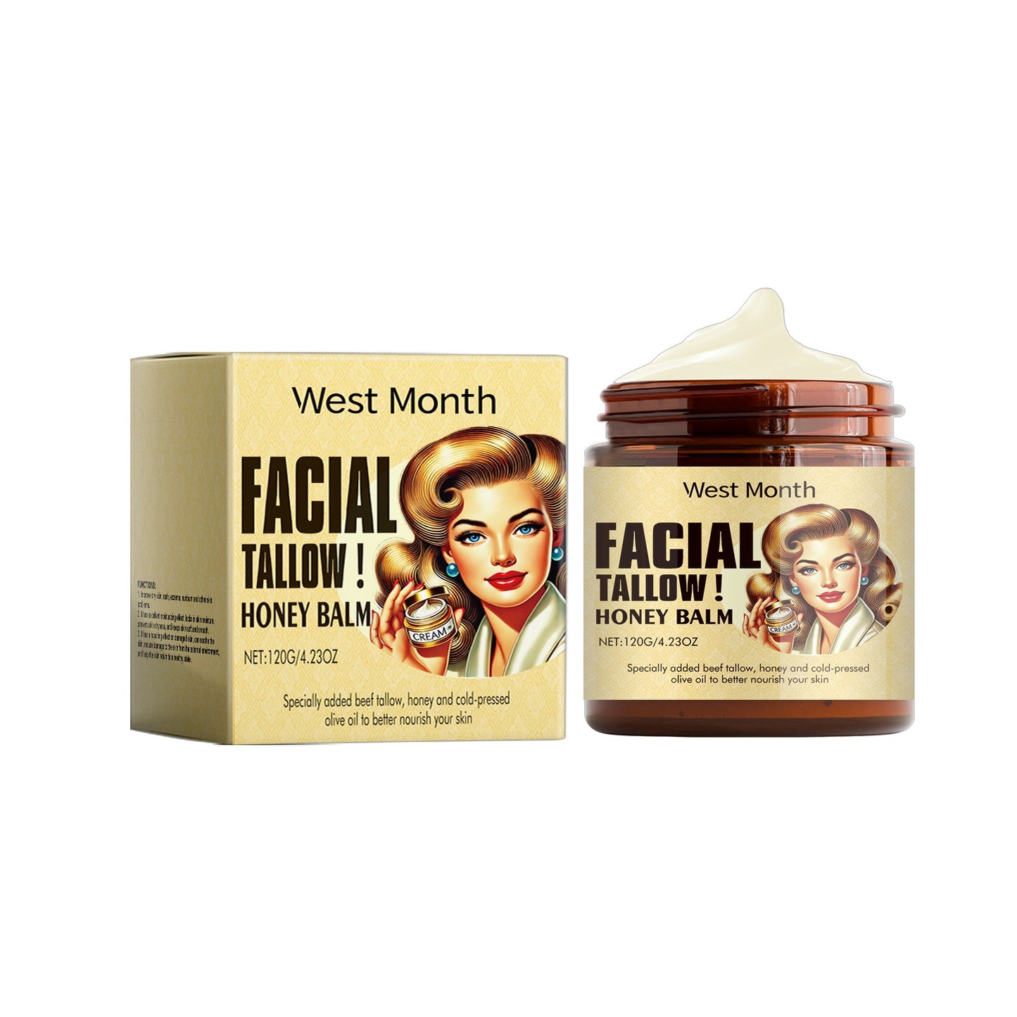 Facial Tallow & Honey Balm – Deep Moisturizing Skin Repair Cream