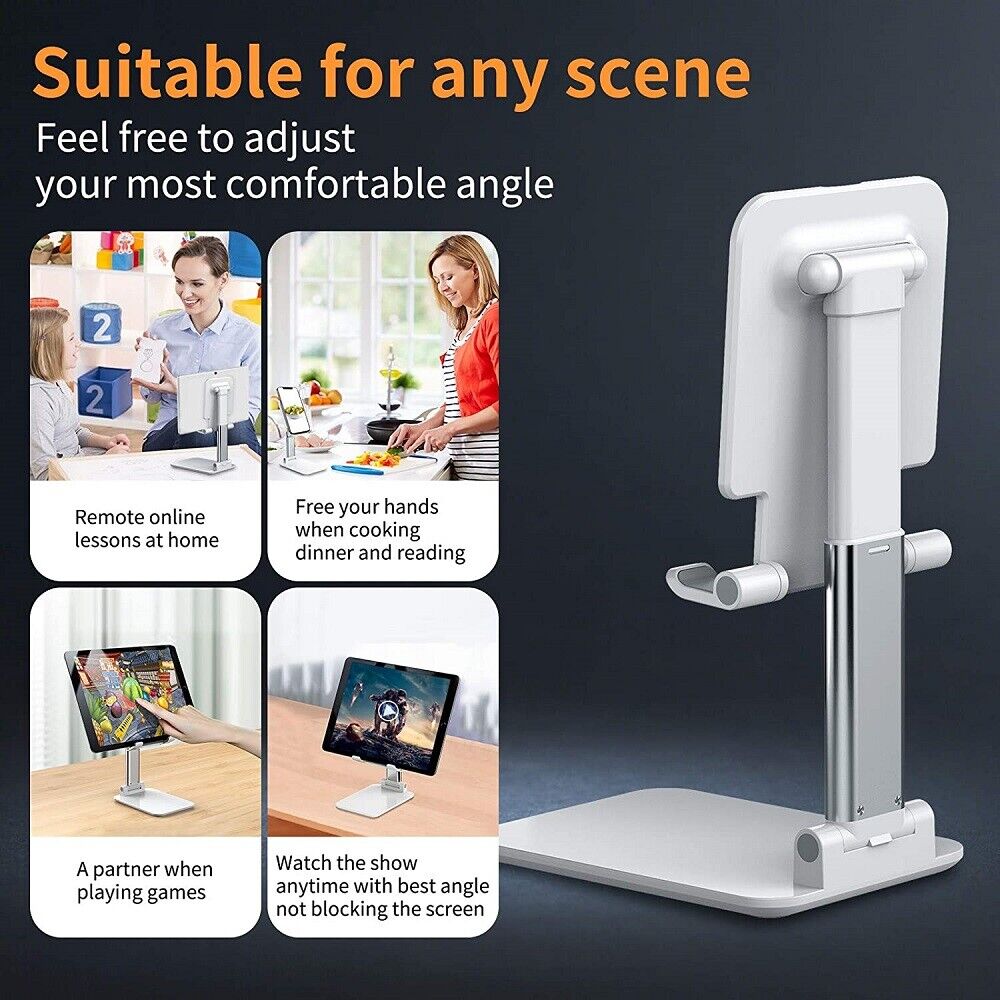 Adjustable Foldable Phone & Tablet Stand – Desktop Desk Holder for Smartphones and Tablets