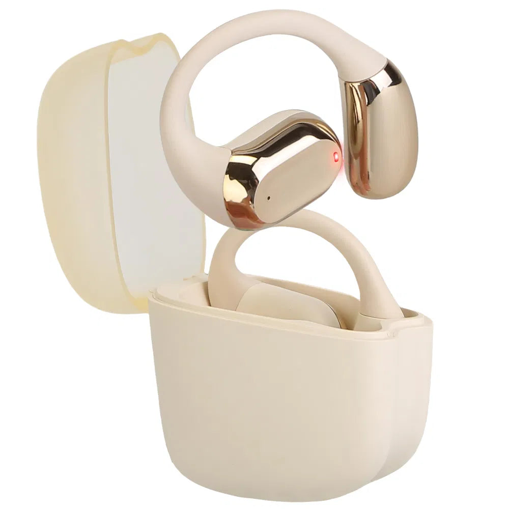 Wireless Open-Ear Sport Earbuds with Earhooks – LED Display & Waterproof Case