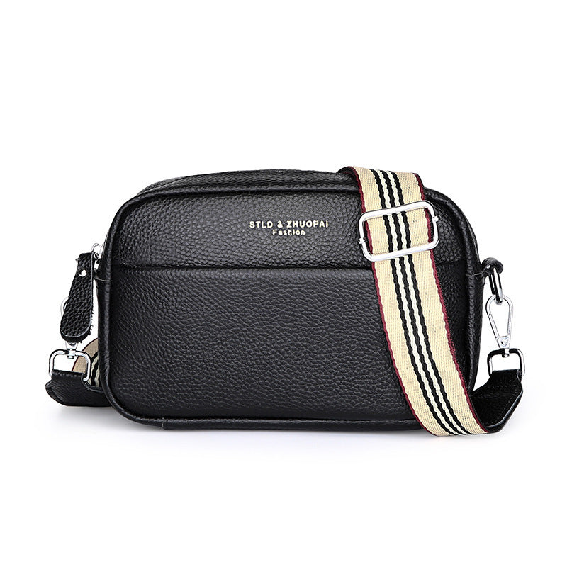 Women’s Genuine Leather Shoulder Messenger Bag – Simple Small Square Crossbody