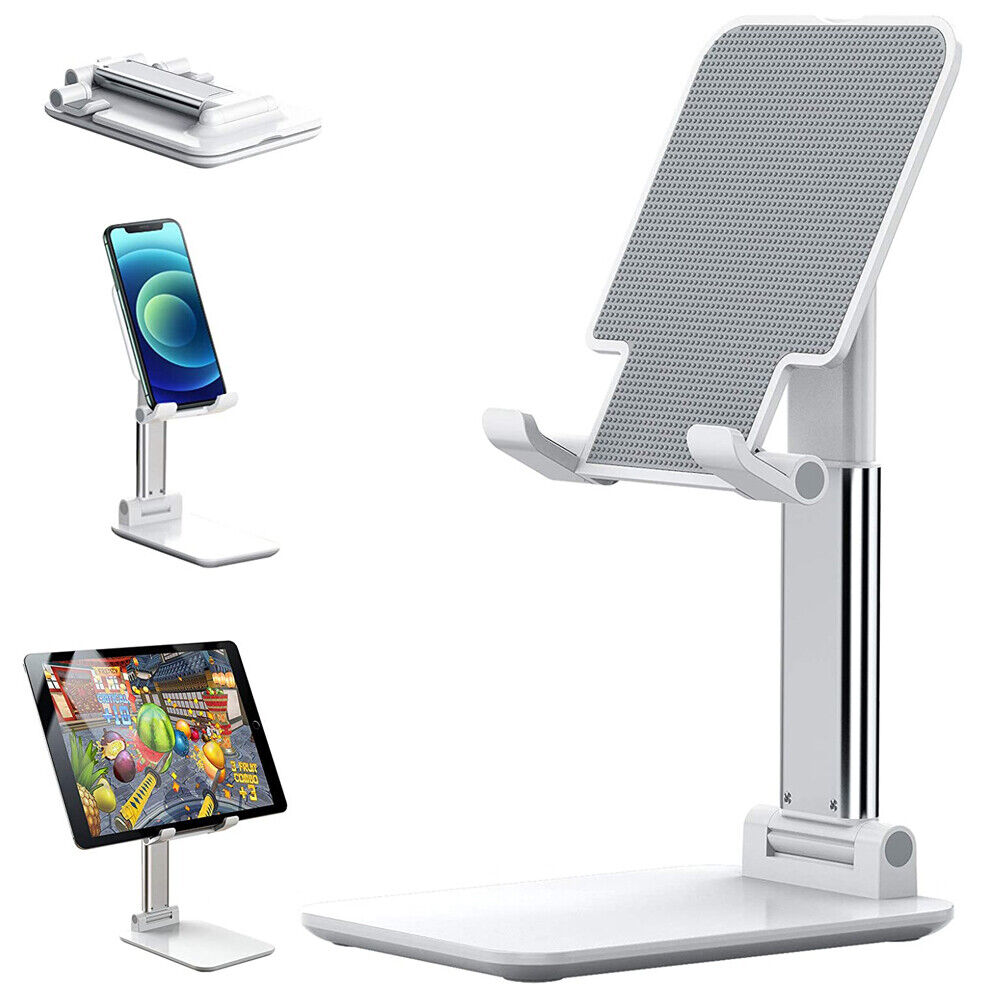 Adjustable Foldable Phone & Tablet Stand – Desktop Desk Holder for Smartphones and Tablets