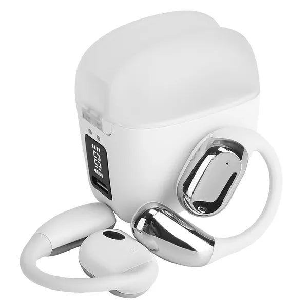 Wireless Open-Ear Sport Earbuds with Earhooks – LED Display & Waterproof Case