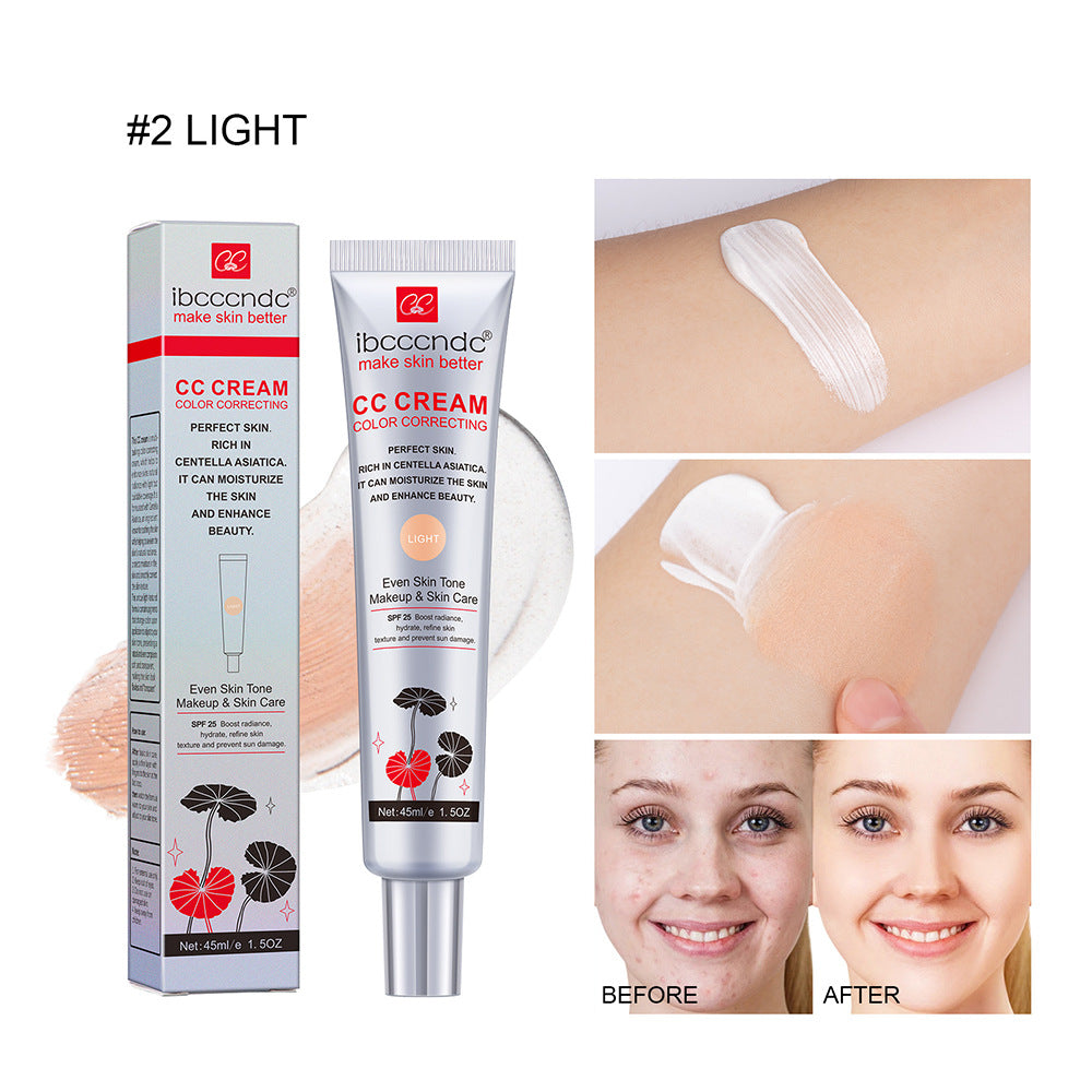Moisturizing Correcting CC Cream – Waterproof, Anti-Sweat, Long-Lasting Makeup Base & Concealer for Smooth, Even Skin Tone