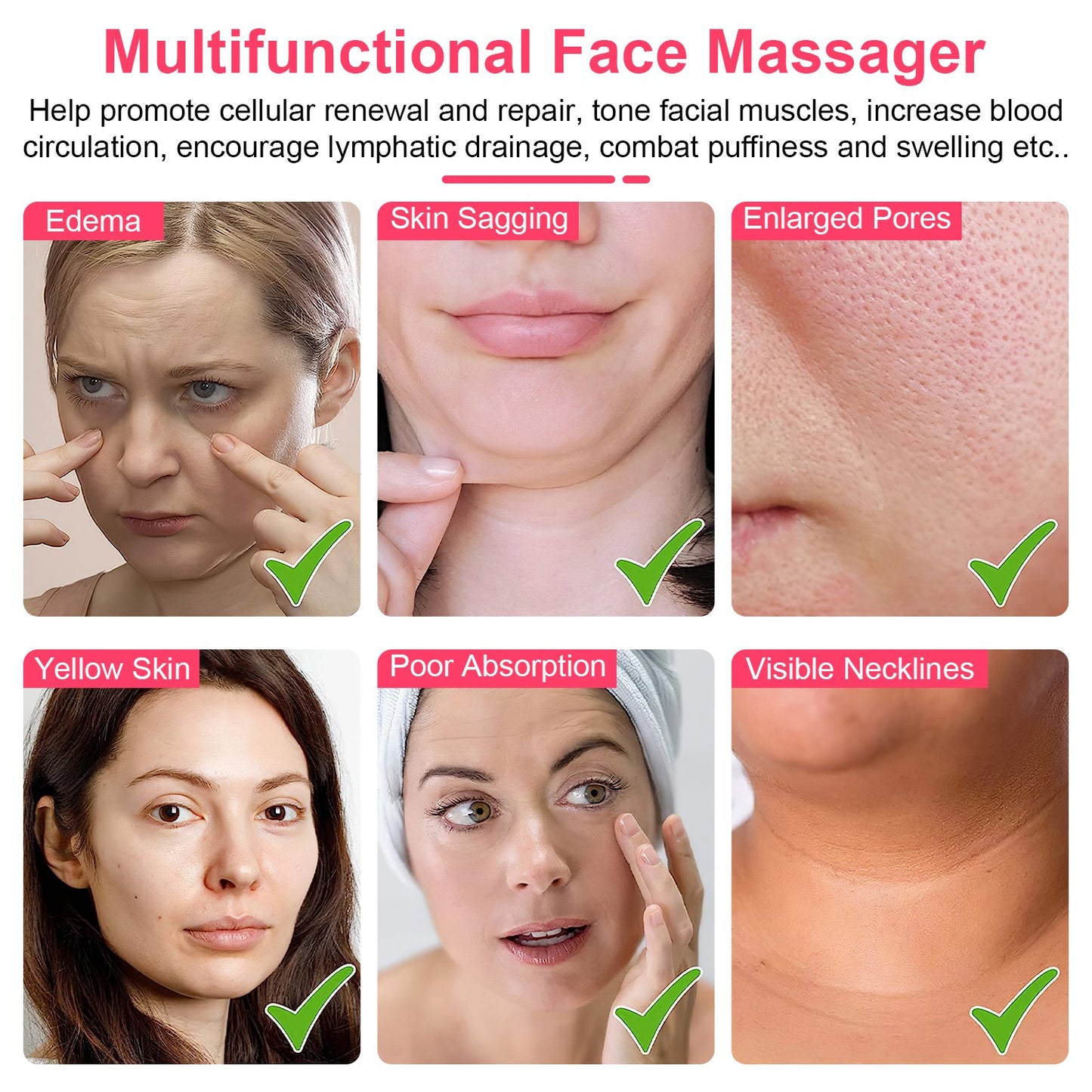 Rechargeable Micro-Current Face & Neck Massager – Skin Tightening & Lifting